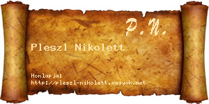 Pleszl Nikolett névjegykártya