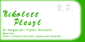 nikolett pleszl business card